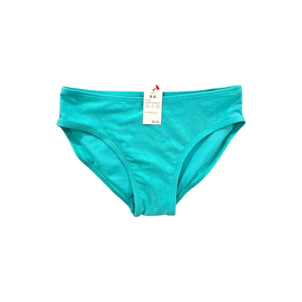 Cat & Jack Swim Bikini Set Girls Aqua Green Pier Gaze Swimsuit Sz M NWT